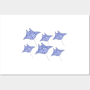 Manta Ray Pattern Posters and Art